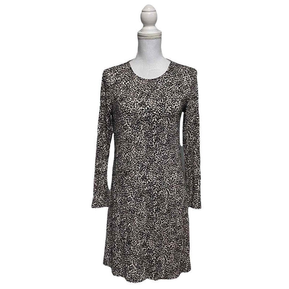 Old Navy Leopard A Line Small Long Sleeve Dress